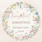 Wildflower Fairy Garden 1歳の誕生日  ペーパーコースター (正面)