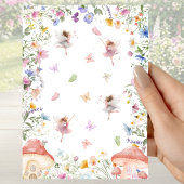 Wildflower Fairy Garden 1st Birthday  サンキューカード