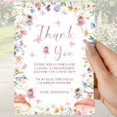 Wildflower Fairy Garden 1st Birthday  サンキューカード