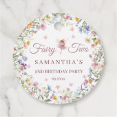Wildflower Fairy Garden 2歳の誕生日パーティーラウンド フェイバータグ (裏面)