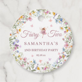 Wildflower Fairy Garden 2歳の誕生日パーティーラウンド フェイバータグ