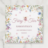 Wildflower Fairy Garden 2歳の誕生日パーティー スクエア フェイバータグ (裏面)
