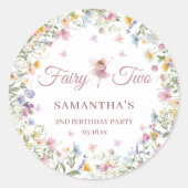 Wildflower Fairy Garden 2歳の誕生日パーティー ラウンドシール (正面)