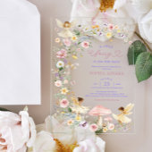 Wildflower Fairy Girl Baby Shower アクリル招待状
