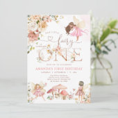 Wildflower Fairy One Girl 1st Birthday Invitation 招待状 (スタンド正面)