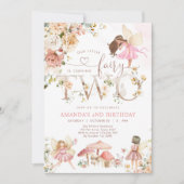 Wildflower Fairy Two Girl 2nd Birthday Invitation 招待状 (正面)