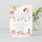 Wildflower Fairy Two Girl 2nd Birthday Invitation 招待状 (スタンド正面)