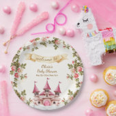 Wildflower Fairytale Castle Baby Shower Welcome  ペーパープレート (パーティー)