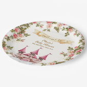 Wildflower Fairytale Castle Baby Shower Welcome  ペーパープレート (アングル)