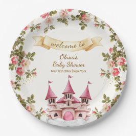 Wildflower Fairytale Castle Baby Shower Welcome ペーパープレート