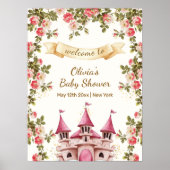 Wildflower Fairytale Castle Baby Shower Welcome  ポスター (正面)