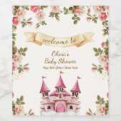 Wildflower Fairytale Castle Baby Shower Welcome  ワインラベル (シングルラベル)