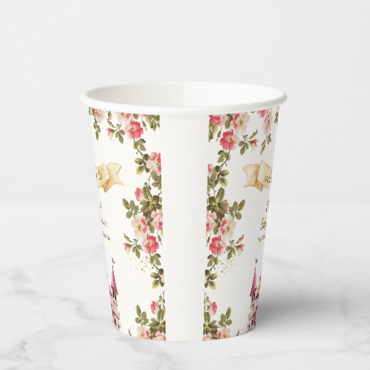 Wildflower Fairytale Castle Baby Shower Welcome  紙コップ (左)