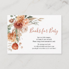 Wildflower Fall in Love Baby Shower Books for Baby エンクロージャーカード