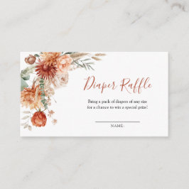 Wildflower Fall in Love Baby Shower Diaper Raffle エンクロージャーカード