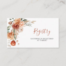 Wildflower Fall in Love Baby Shower Registry エンクロージャーカード