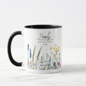 Wildflower Family Quote – 彼女への意味のあるギフト マグカップ (左)