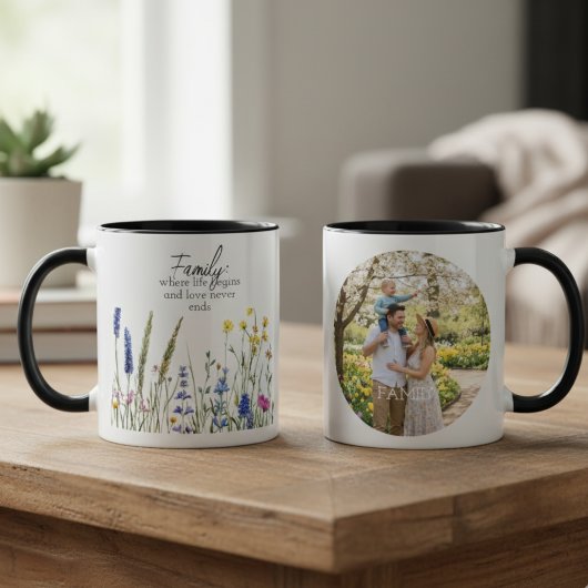 Wildflower Family Quote – 彼女への意味のあるギフト マグカップ