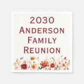 Wildflower Family Reunion Picnic Potluck Dinner スタンダードカクテルナプキン (正面)