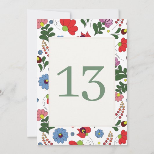 Wildflower Farmhouse Folk Wedding 招待状 (正面)