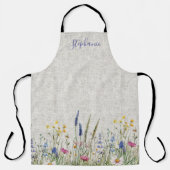 Wildflower Faux Linen Textured Apron エプロン (正面)