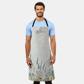 Wildflower Faux Linen Textured Apron エプロン (着用した状態)