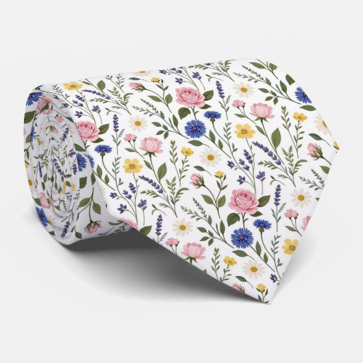 Wildflower Faux Silk | イングリッシュガーデン紳士用 ネクタイ (ロール)