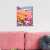 Wildflower Field | Floral Landscape Painting キャンバスプリント (インサイチュ (リビング))
