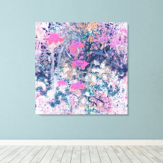 Wildflower Field Impressionism -Pink キャンバスプリント (インサイチュ (ウッドフロア))