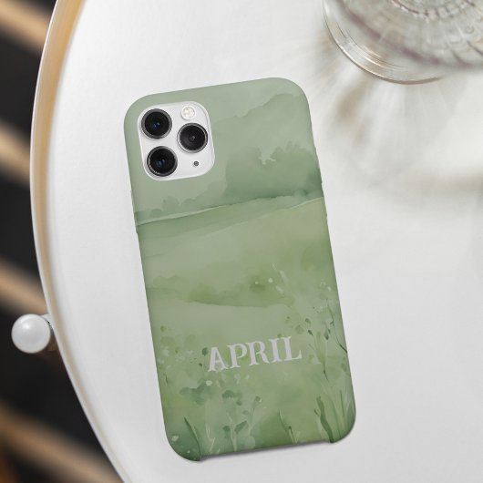 Wildflower field in green watercolor Case-Mate iPhoneケース