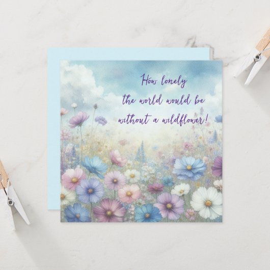 Wildflower Field & Quote カード (正面/裏面インサイチュ)