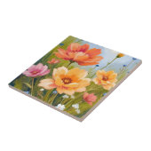 Wildflower Field | Watercolor Flowers Botanical タイル (側面)