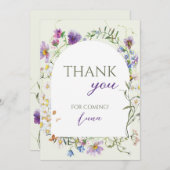 Wildflower First Birthday サンキューカード (正面/裏面)