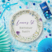 Wildflower First Birthday ペーパープレート (パーティー)
