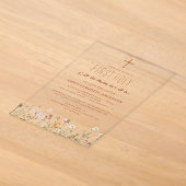 Wildflower First Holy Communion In Bloom アクリル招待状 (レイダウン)