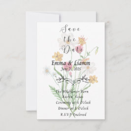 Wildflower Fling Save The Date Card 招待状