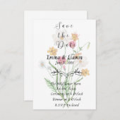 Wildflower Fling Save The Date Card 招待状 (正面/裏面)