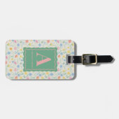 Wildflower Floralイニシャル&名前のカスタマイズ ラゲッジタグ (正面横)