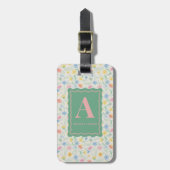 Wildflower Floralイニシャル&名前のカスタマイズ ラゲッジタグ (正面縦)