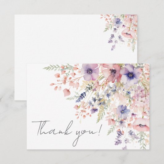 Wildflower Floral サンキューカード (正面/裏面)
