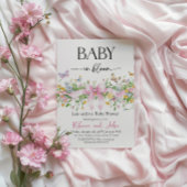 Wildflower Floral Baby in Bloom Bow ベビーシャワー 招待状