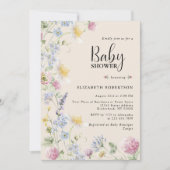 Wildflower Floral Baby Shower Invitation 招待状 (正面)