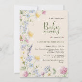 Wildflower Floral Baby Shower Invitation 招待状 (正面)