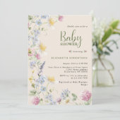 Wildflower Floral Baby Shower Invitation 招待状 (スタンド正面)