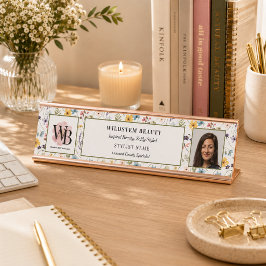 Wildflower Floral Beauty Business Logo 写真 デスクネームプレート