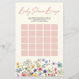 Wildflower Floral Bingo Baby Shower Game
