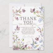 Wildflower Floral Birthday Thank You Card 招待状 (正面)