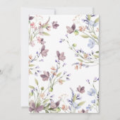 Wildflower Floral Birthday Thank You Card 招待状 (裏面)