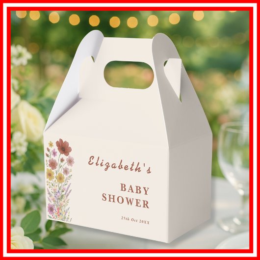 Wildflower Floral Boho ベビーシャワー フェイバーボックス