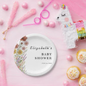Wildflower Floral Boho ベビーシャワー ペーパープレート (パーティー)